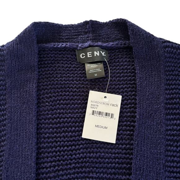 Ceny Navy Blue Knit Open Front Cardigan Size Medium NWT - Picture 3 of 7